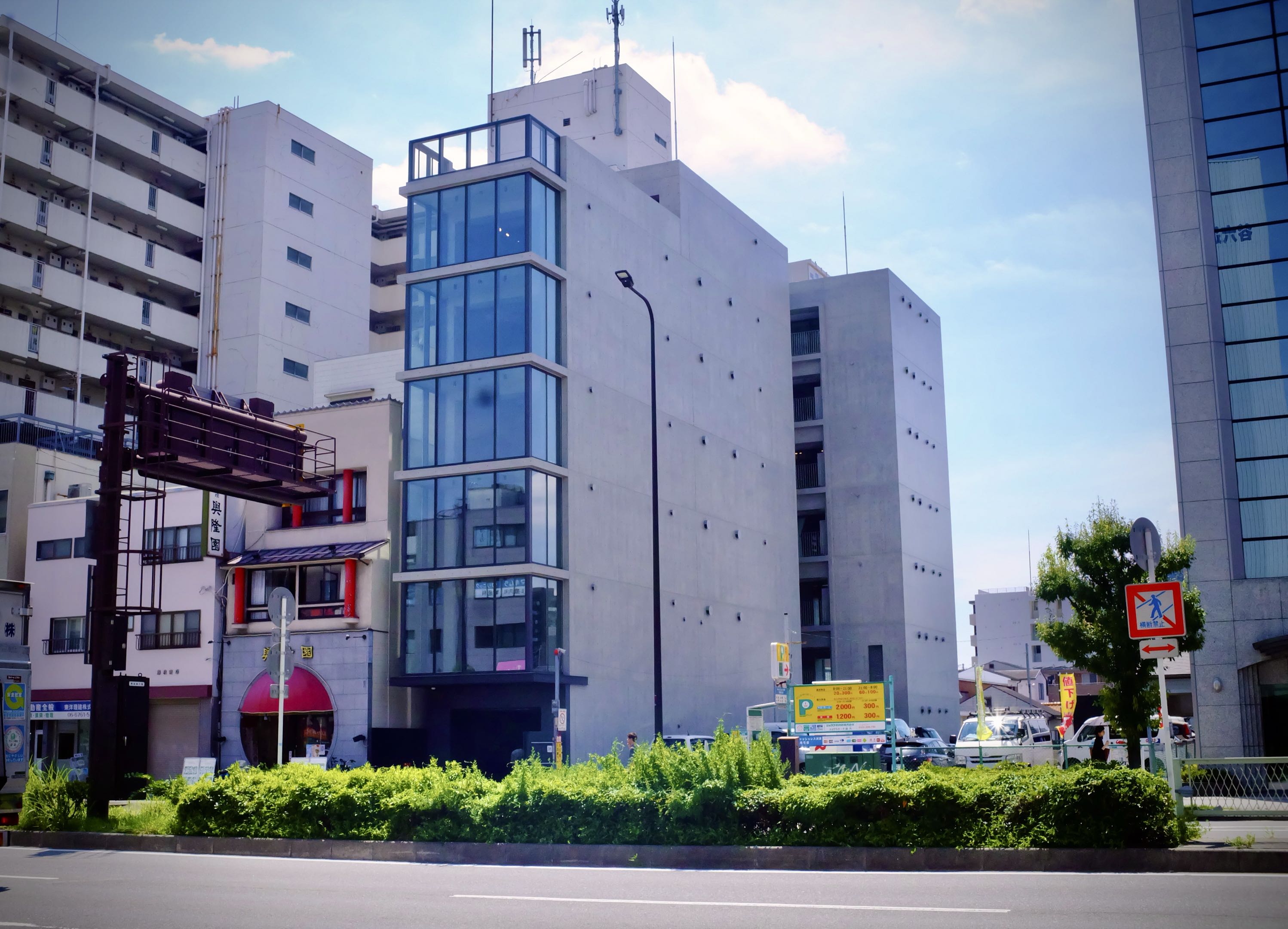 Outside of the OSA building in Osaka, Japan